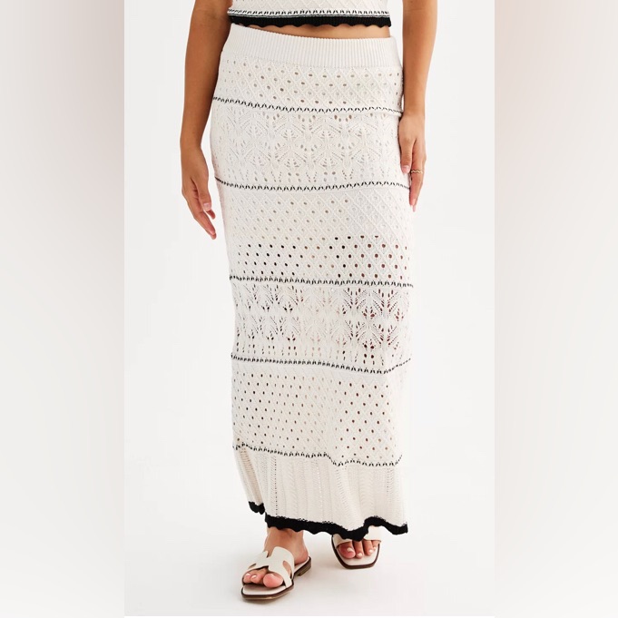 New Pink Republic Pointelle Maxi Skirt